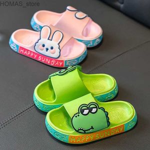 Heimschuhe Sommer im Alter von 2 bis 12 Kindern Kinderschuhen Kinder Cartoon Strand Sandal Jungen Mädchen Flip Flops weicher Sohle nicht rutsches Badezimmer Innenhäuser Schuhe 19CZ Y240409