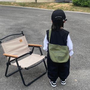 Boy canvas crossbody bag designer cool messenger bag baby girl shoulder bags canvas letters one shoulder cross body bag children bags large portable purse