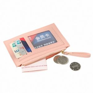 1 шт. Мужская Женская PU молния C ID Card Держатель кредитной карты Pure Color Mini Busin Card Case Name Holder Holiday Gift 36EM #