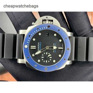 Paneraiss Luxury Wristwatches Submersible Watches Swiss Technology1950 Series PAM1209 Blue Ceramic Ring Brand Italy Sport Arvurs Designer Full Rostless