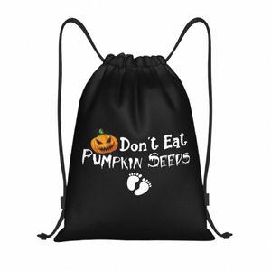 d't eat pumpkin seeds - Funny halen pumpkin Drawstring Bags Gym Bag Hot Lightweight g3ZC#