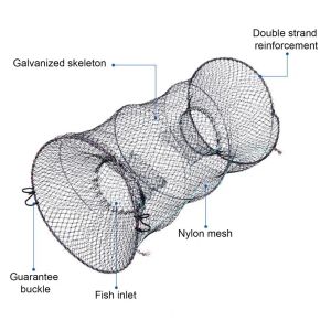 Faltbares Krabben-Käfig-Fischereizubehör tragbare wiederverwendbare Fangköderfallen zum Fangen von Fischkrabben-Garnelen schneller Setup für Easy