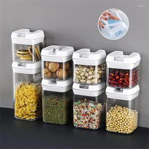 Garrafas de armazenamento conjunto de jarras de especiarias conveniente tecnologia de vácuo tanque de chá recipientes de geladeira selados a granel