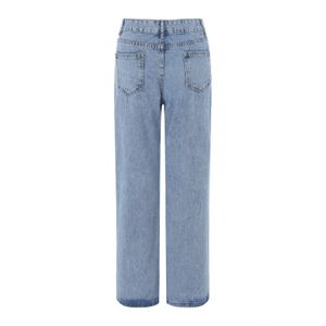 Kvinnor denim byxor zip-up baggy jeans casu