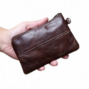Vintage Leather Men's Card Holder Top Layer Cowhide Coin Purse Ladies Credit Card Bag Ultra-fino Driver's License Hard ID Card s4nx #