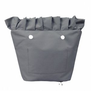 tanqu neue Rüschenfalte, Soild-Stoff, wasserdichter Innenfuttereinsatz, Reißverschlusstasche für klassische Mini-Obag, Innentasche für O Bag Q12E #