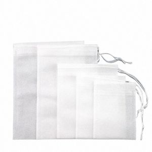 100pcs/lot 5x7 7x9 8x10 10x12 10x15 12x16CM Drawstring Tea Bags N-woven Fabric Waterproof Storage Organize Pouches Filter Bags 83sy#
