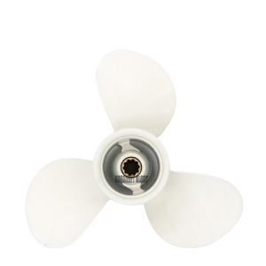 9 7/8 x 13 Marine Boat Outboard Propeller For Yamaha 20-30HP 664-45949-02-EL Aluminum Alloy White 3 Blades 10 Spline Tooth