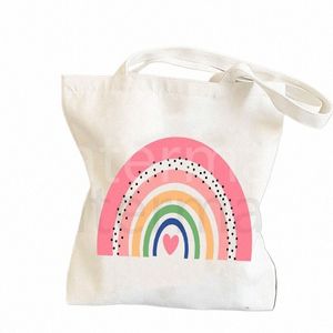 Qualquer Nome Personalizado Presente Persalizado Obrigado Professor Rainbow Tote Bag Book Bag Escola Deixando Presente para o Professor Dia das Mães C9IE #