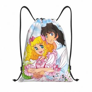 Candy Candy DrawString ryggsäck sport gymväska för kvinnor män anime manga carto tjej träning sackpack p5sf#