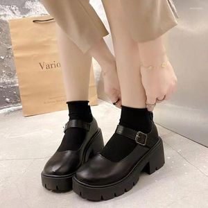 Dress Shoes Chunky Heel Women's Mary Janes Spring Vintage Lolita Single For Women Increased Students Loafers Shallow Ladies Pumps