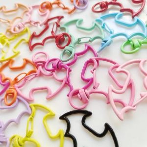 10pcs Metal Keychain Bats Spring Buckle Keyring Clasp DIY Bag Clips Hook Dog Chains Buckle Connector Key Rings Jewelry