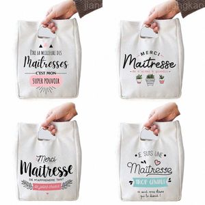 Obrigado Professor Impresso Lunch Bag Portátil Isolado Canvas Cooler Lunch Bags Thermal School Food Storage Bolsa Presentes para Professor P3vr #