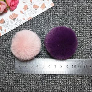 5pcs 4/5cm Faux Mink Fur PomPoms Ball with Loops DIY Craft Shoes Clothing Hat Keychain Materials Accessories Jewelry Findings
