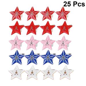 25pcs LED Light Brooches Pin Star Flashing Badge Brooch Breastpin Sweater Shawl Scarf Buckle for Valentines Day Christmas 240315