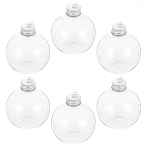 Vases 6 Pcs Christmas Spherical Bottle Xmas Decor Juice Bottles Outdoor Office Suplies Beverage Packing The Pet Plastic With Lids