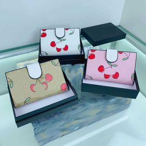 Cherry wielokrotne, krótkie projektantki unisex damskie torba na kartę z pudełkiem luksusowa torebka długa portfel ręczny pozycje 230915 USQLI