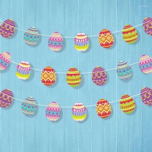 Party Decoration Colorful Easter Egg Garland Happy Banner Decorations Hanging Brunch Decor Dinner Bunting Po Backdrop