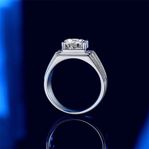 TBESTONE 2023 HOT SLUGKLING 3CT Moissanite 925 Men de luxo de prata Ring Ring Wedding Anniversary Jóia do namorado presente