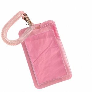 koreansk transparent korthållare täcker söt kärlek rosa kort skyddskort kort ärm tre tum fall ins dekorativ plast l6mn#