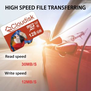 Cloudisk 2pcs Micro SD -карта U3 64GB C10 A1 Флэш -карты памяти 32 ГБ V30 4K UHD TF MicroSD Card с адаптером SD USB Flash Drive
