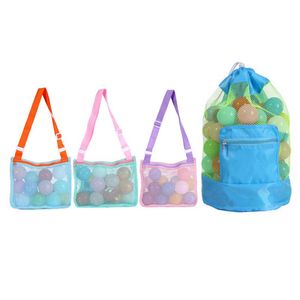 Outdoor Large Mesh Bag Kids Beach Basket Toy Net Swim Travel Beach Cloth Sand Toys Summer Towel Swimming Equipment Storage Bags