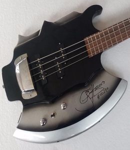 RARE Xort GENE SIMMONS AXE Signature Guitar Black Sliver 4 Strings Electric Bass Guitar Precision Bass Neck Pickup Chrome Bridg6863039