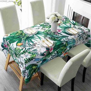 Taça de mesa Tropical Folha verde retangular Tocha de mesa retangular Decoração de casamento Tabela floral de verão para piquenique Decoração Y240401