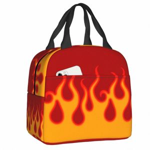 Estética Pop Art Hot Fire Racing Flames Lunch Bag Cooler Thermal Insulated Lunch Ctainer para mulheres Crianças Sacos de comida A7Zv #