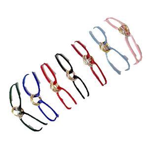 Moda 316L Aço Inoxidável Trinity Ring String Pulseira Três Anéis Alça de Mão Pulseiras de Casal para Mulheres e Homens Moda Jewwelry Marca Famosa