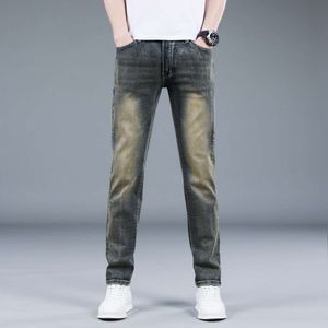 2024 Herrens avslappnade jeans Vår/sommar Nya nostalgiska trendiga märke Slim Fit Straight Leg Trendy Pants