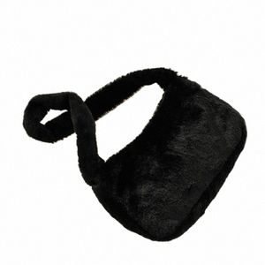 Borsa a tracolla Hobos in morbida peluche da donna di design semplice Borsa a tracolla da donna in pelo invernale con pochette Fi Borsa sotto le ascelle femminile 38Kk #