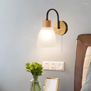 Wall Lamp Nordic Glass Living Room Background Kitchen Home Decoration Lighting Modern LED Study Bedroom Bedside Light