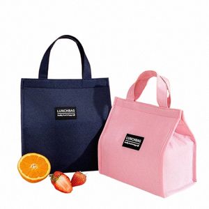 portable Oxford Lunch Bags Fresh Cooler Pouch For Office Students Cvenient Lunch Box Tote Couples Blue Pink Food Ctainer Bag P06M#