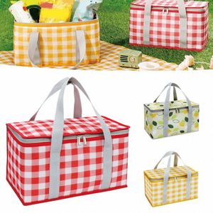 Tragbare Große Kapazität Outdoor Picknick Tasche Wasserdichte Mehrzweck Isolierte Thermische Kühler Lebensmittel Ctainer Korb Cam Picknick e1m2 #