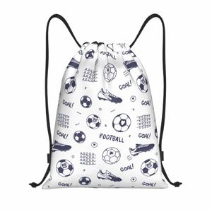 Bota de futebol Padrão Futebol Esporte Cordão Mochila Mulheres Homens Esporte Ginásio Sackpack Saco de Treinamento Dobrável Sack 89xu #