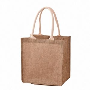 linen bag Hand-painted cott sacks Jute portable imitati sacks Linen bags Shop bags Laminated bags u3dD#