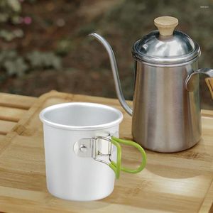 Tazze Tazza per acqua ultraleggera con manico pieghevole Tazza da tè da campeggio portatile da caffè leggera per escursioni all'aperto con zaino in spalla