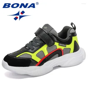 Freizeitschuhe BONA 2024 Designer Kinder Turnschuhe Kinder Sport Jungen Freizeit Trainer Atmungsaktive Mädchen Laufschuh Comfortabe