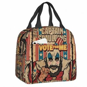 captain Spaulding Insulated Lunch Bag for Women Horror Film House of 1000 Corpses Resuable Thermal Cooler Food Lunch Box School g5Sj#