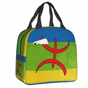 Amazigh Flag Lunch Bag Män kvinnor Cooler Thermal Isolated Berber Tifinagh Print Lunch Boxes For Kids School Food Picnic Bags 02T1#