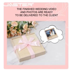 Album fotograficzny drewniany pudełko USB Flash Drive 128 GB Creative Wedding Gift Dive 64 GB Walnut Wood Memory Stick 32 GB Pendrive U Disk