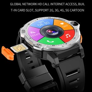 5G NYTT 4G NET HD DUAL CAMERA SMARTWATCH WIFI BT Ring 4GB RAM 64 GB ROM 800MAH BATTERY GPS NFC Android Smart Watch for Men Women B 6b