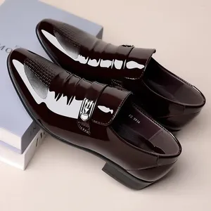 Dress Shoes Black Loafers For Men Pu Leather Slip-On Formal Spring Autumn Handmade Men's Business Plus Size 38-46
