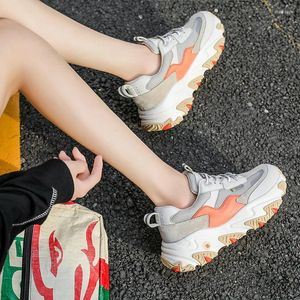 Casual Shoes 2024 Autumn Ins Tide Wild Color Matching Platform Sneakers Comfortable Breathable Fashion Running Women's