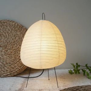 Japanese Style Tripod Rice Paper Table Lamp for Bedroom Akari Noguchi Yong Lantern Led Desk Lamp Bedside Night Lighting E27