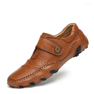 Обувь для ходьбы, большие размеры 45, 46, 47, мужские супер крутые уличные туфли из натуральной кожи без шнуровки для вождения, противоскользящие спортивные туфли