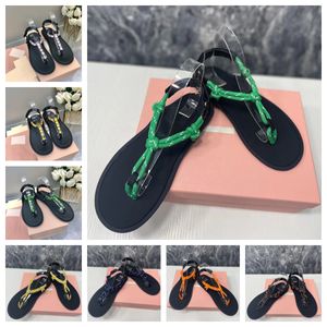 Tasarımcı Ayakkabıları Wen Sandalet Yaz Terlikleri Flip Flop Elmas Sandals Kalın Halat Sandalet Plaj Düz Sandalet Siyah Dış Tablo Minimalist Ayakkabı Eğlence Kadın Ayakkabı