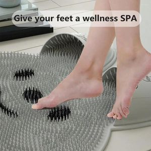 Carpets Rinseable Foot Scrubber Soft Silicone Bristles Shape Mat Exfoliating Achy Feet Soothing Dead Skin Removal