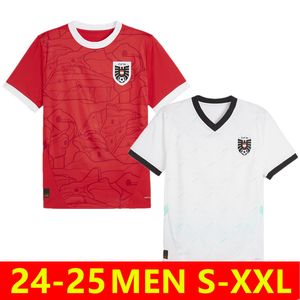 2024 Euro Soccer Jerseys Österrike Hem Röd bort Vit fotbollströja 24/25 män Sport utomhus National Team Uniform